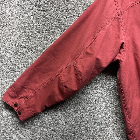 Vintage LL Bean Jacket Womens 2X Pink Barn Chore Coat Canvas Corduroy Collar 90s - Picture 10 of 12